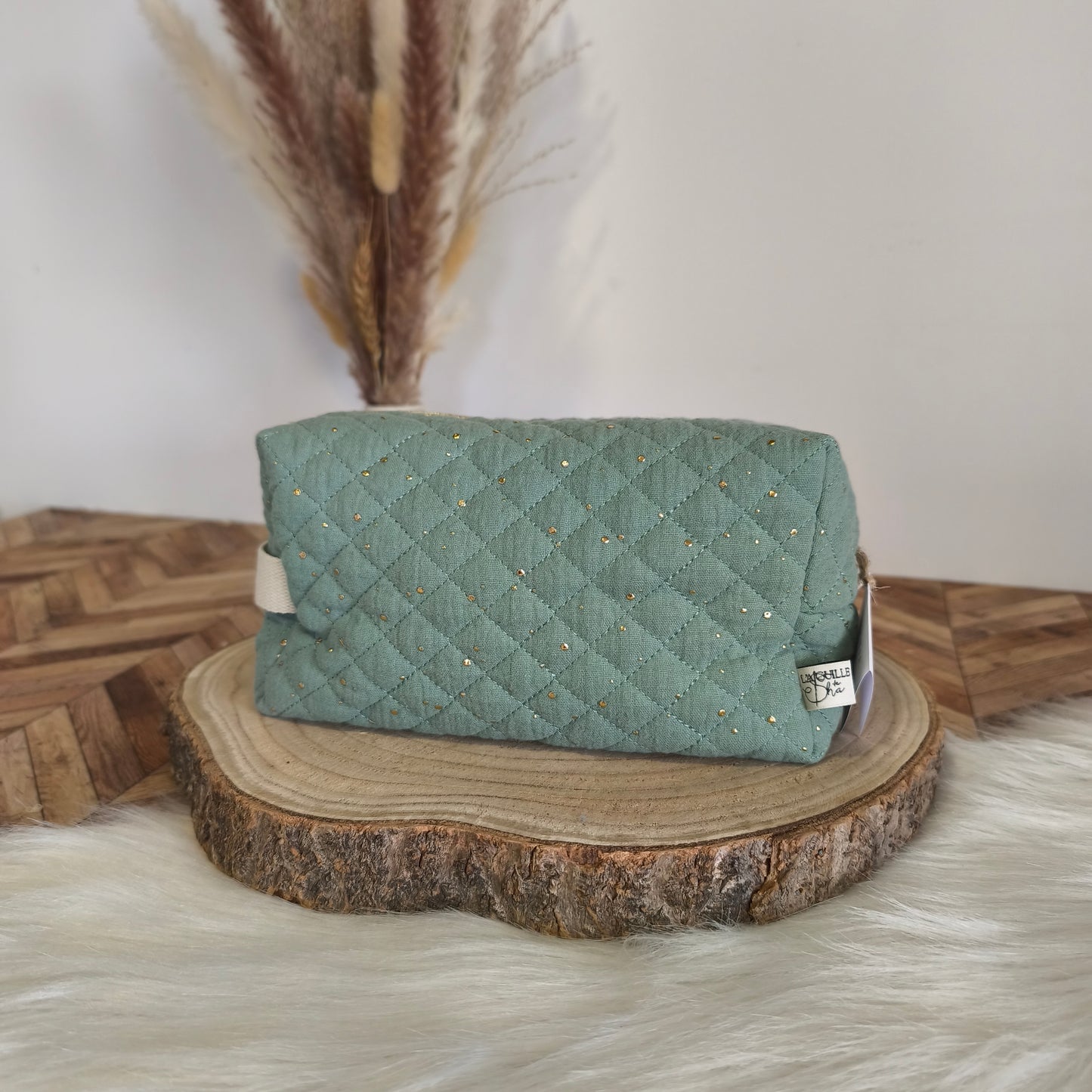 Trousse de toilette gaze de coton matelassé