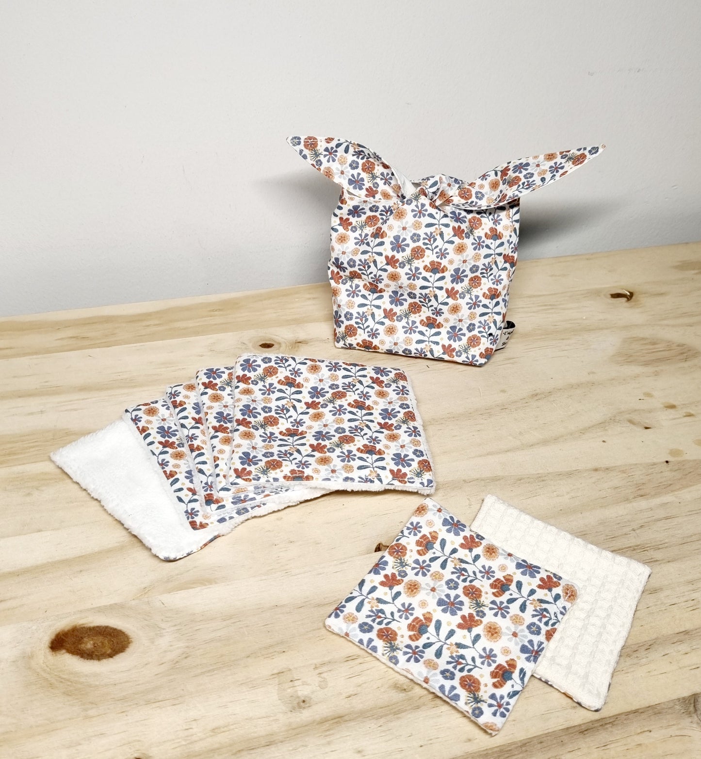 Lot lingette avec pochette à nouer