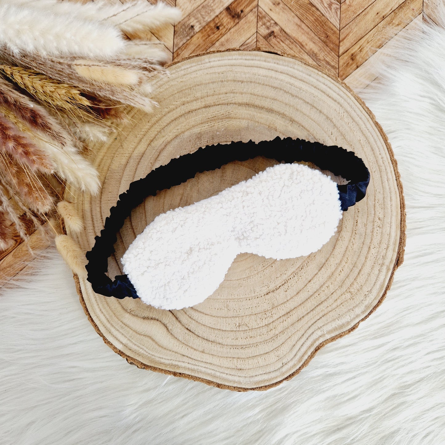 Masque de détente en satin et bouclette – confort et relaxation naturelle - anti-migraine