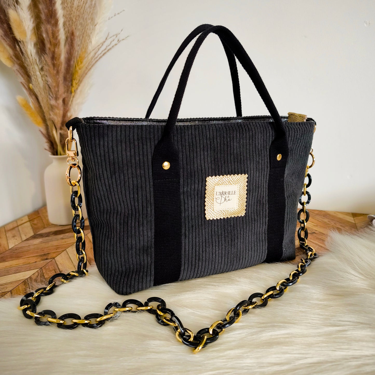 Mini cabas Chloé Noir or - Modèle unique