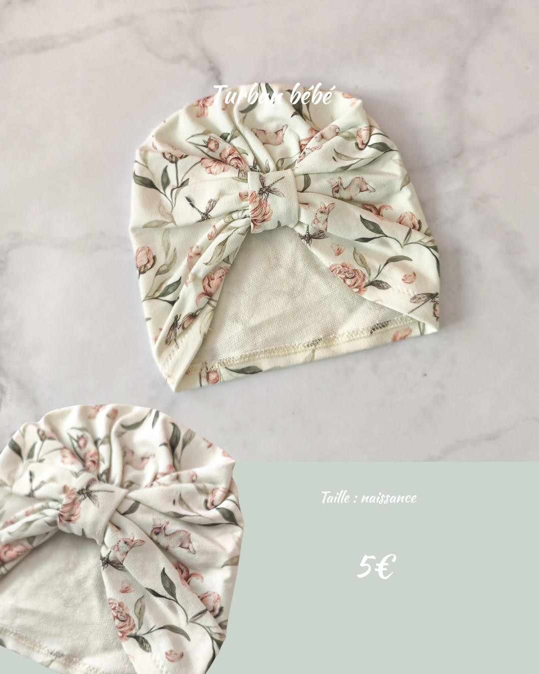 Turban taille naissance (2 modèle au choix)
