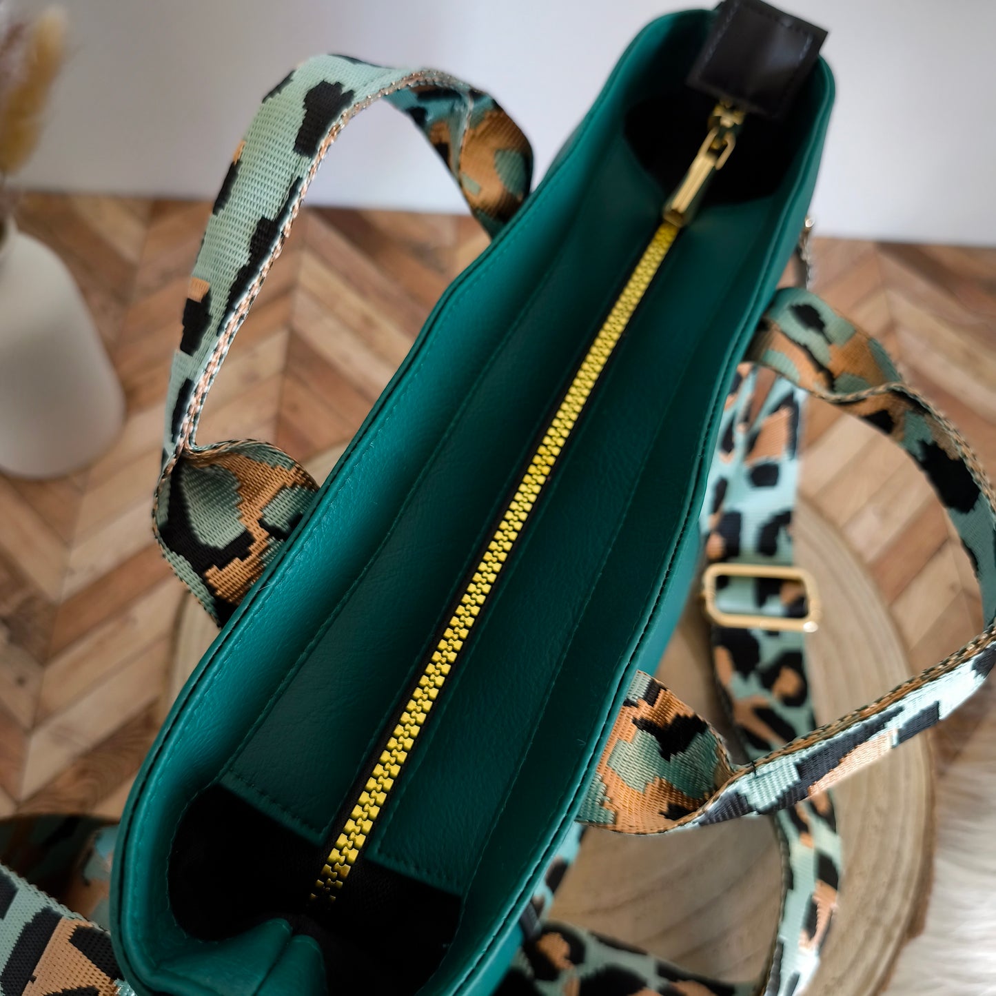Mini cabas Chloé léopard/vert - Modèle unique