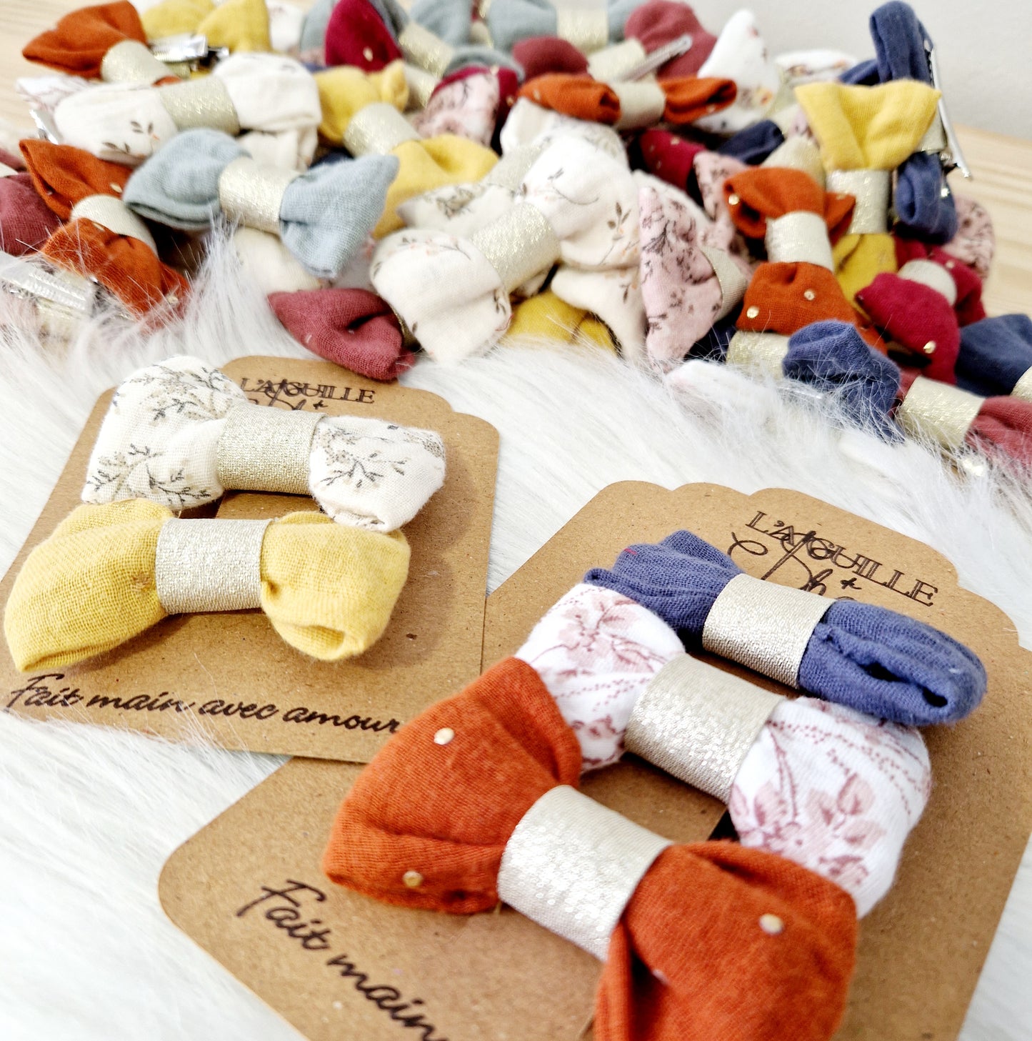 Barrettes double gaze de coton - 2 achetées, la 3ème à -30%