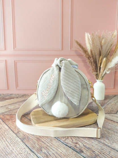 Sac bandoulière rond lapin – Version adulte personnalisable