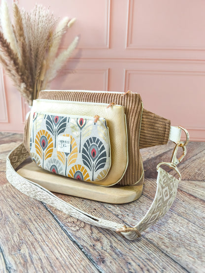 Banane Gaïa – Paon, Doré & velours marron