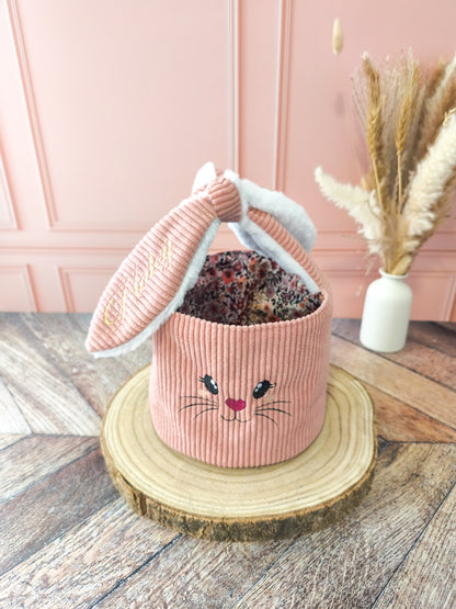 Panier lapin personnalisé intérieur imprimé