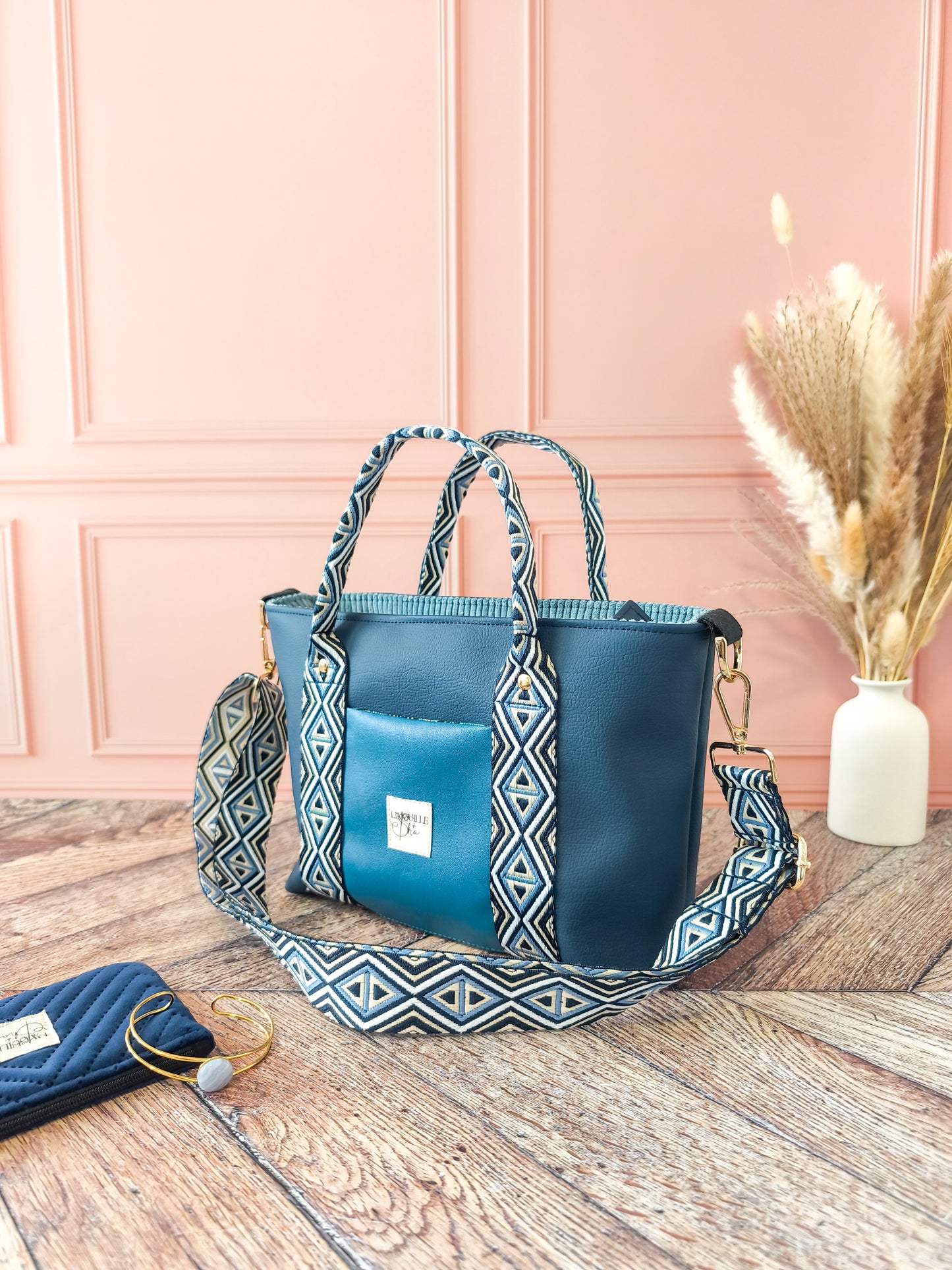 Cabas Chloé Bleu & Turquoise