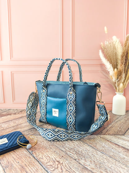 Cabas Chloé Bleu & Turquoise