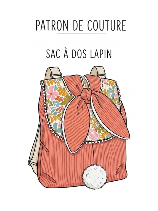 Patron PDF Sac à Dos Lapin Enfant – Tutoriel Couture + Patron A4 & A0