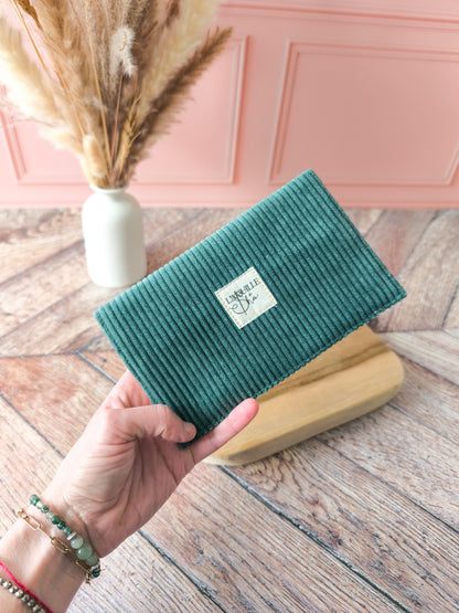 Porte-chéquier en velours personnalisé avec initiales