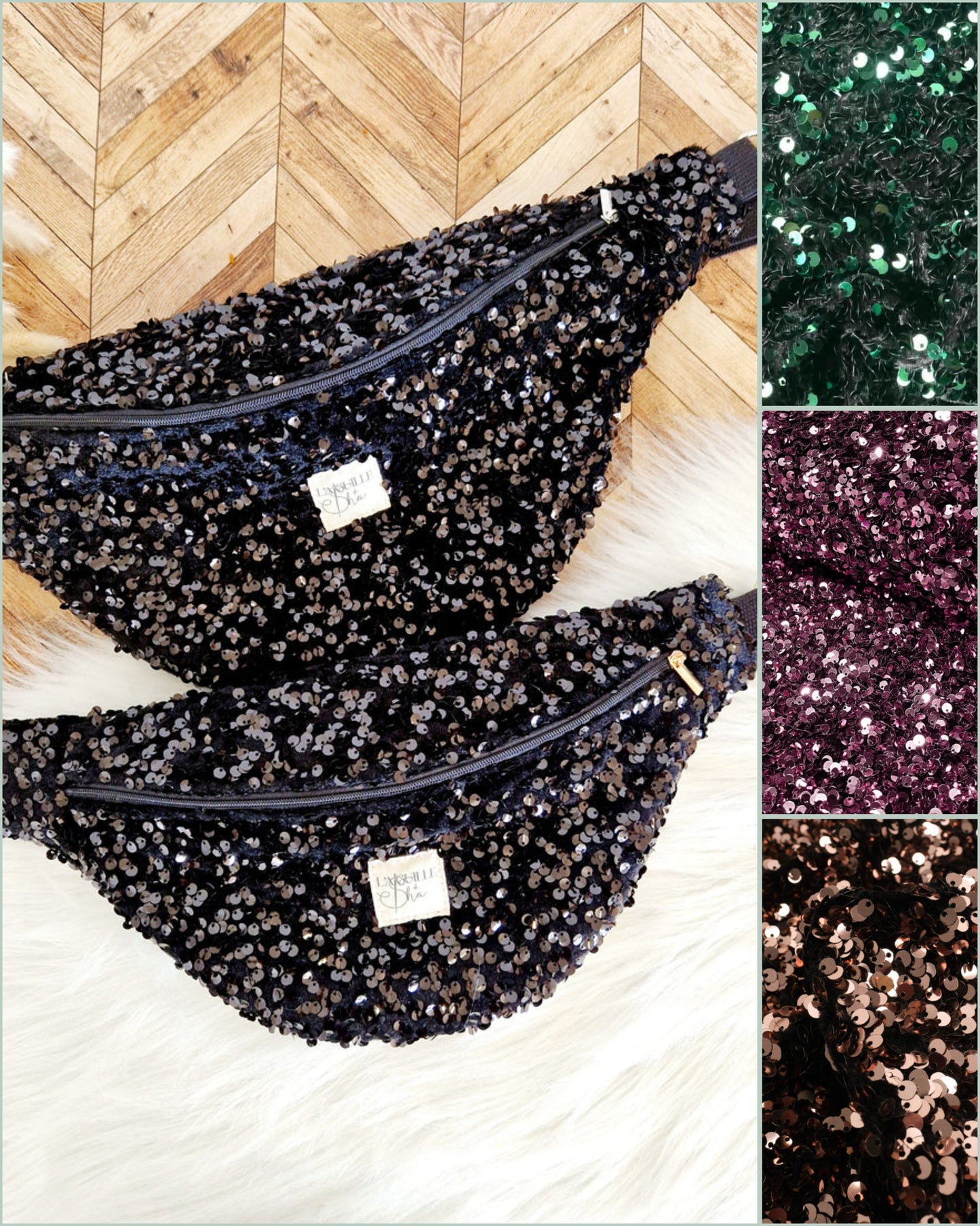 Bananes sequin Noir - Vert - Rose ou Bronze – Modèles S et M