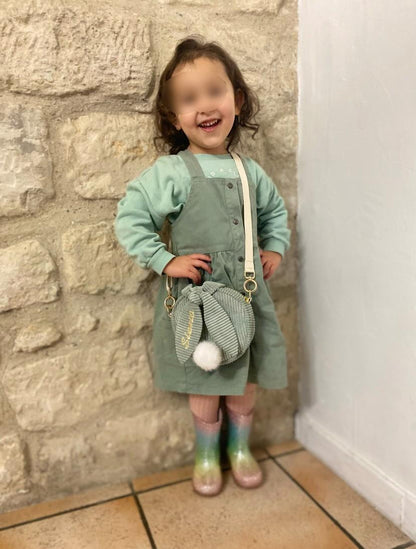Sac bandoulière enfant Lapin – Sac rond personnalisé avec bandoulière réglable