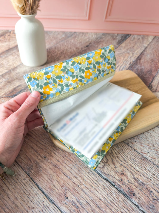 Porte-chéquier en velours personnalisé avec initiales