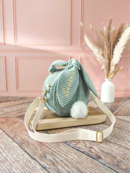 Sac bandoulière enfant Lapin – Sac rond personnalisé avec bandoulière réglable