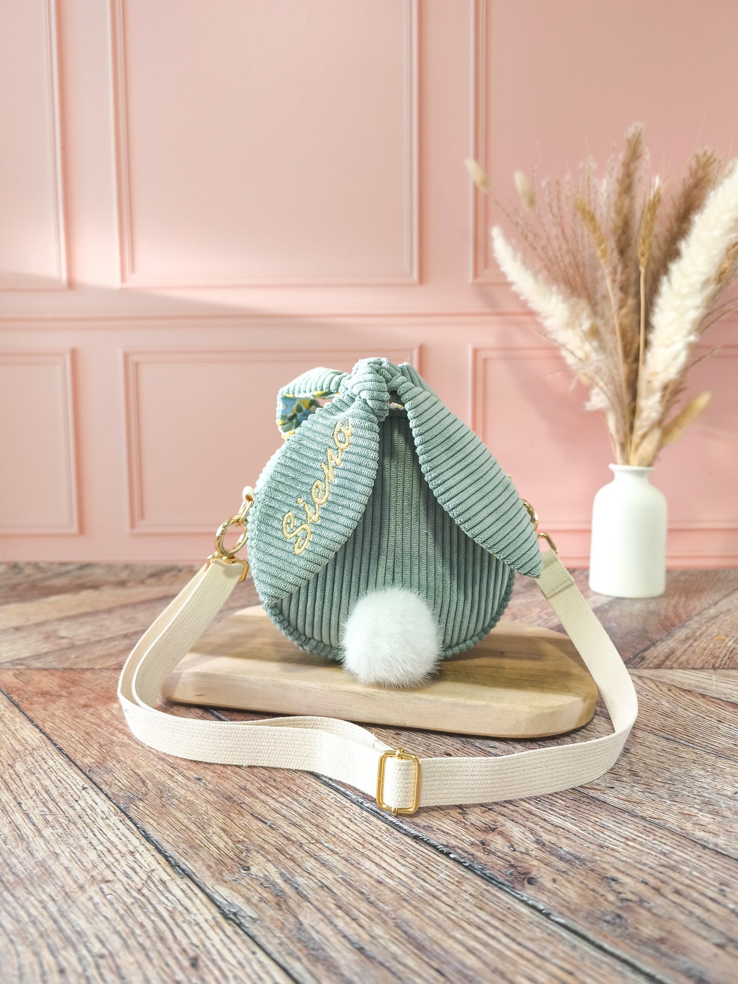 Sac bandoulière enfant Lapin – Sac rond personnalisé avec bandoulière réglable