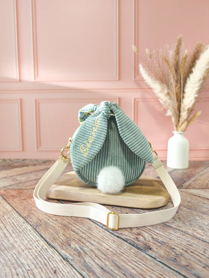 Sac bandoulière enfant Lapin – Sac rond personnalisé avec bandoulière réglable