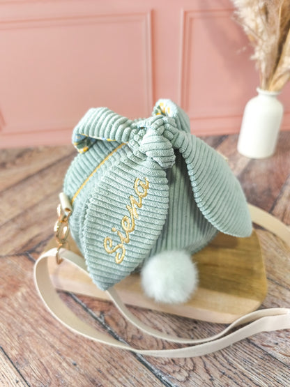 Sac bandoulière enfant Lapin – Sac rond personnalisé avec bandoulière réglable