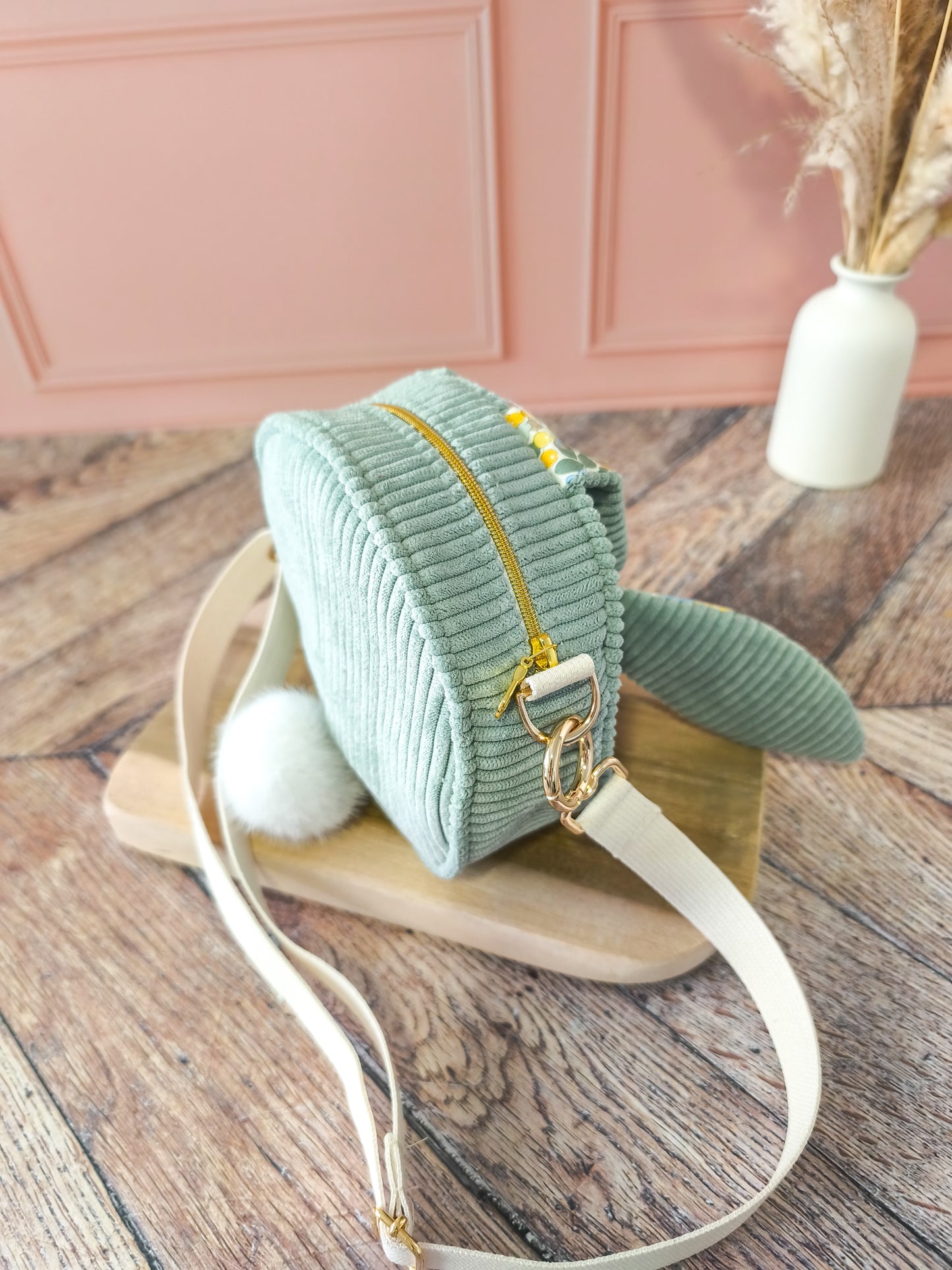 Sac bandoulière enfant Lapin – Sac rond personnalisé avec bandoulière réglable