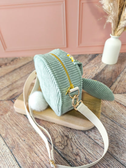 Sac bandoulière enfant Lapin – Sac rond personnalisé avec bandoulière réglable